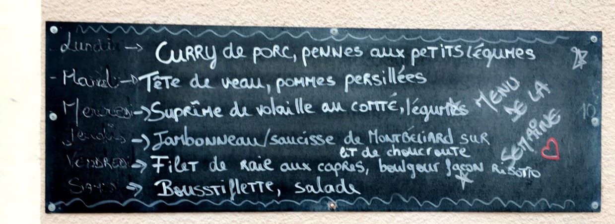 Plats du jour La Bousse Restaurant Morteau